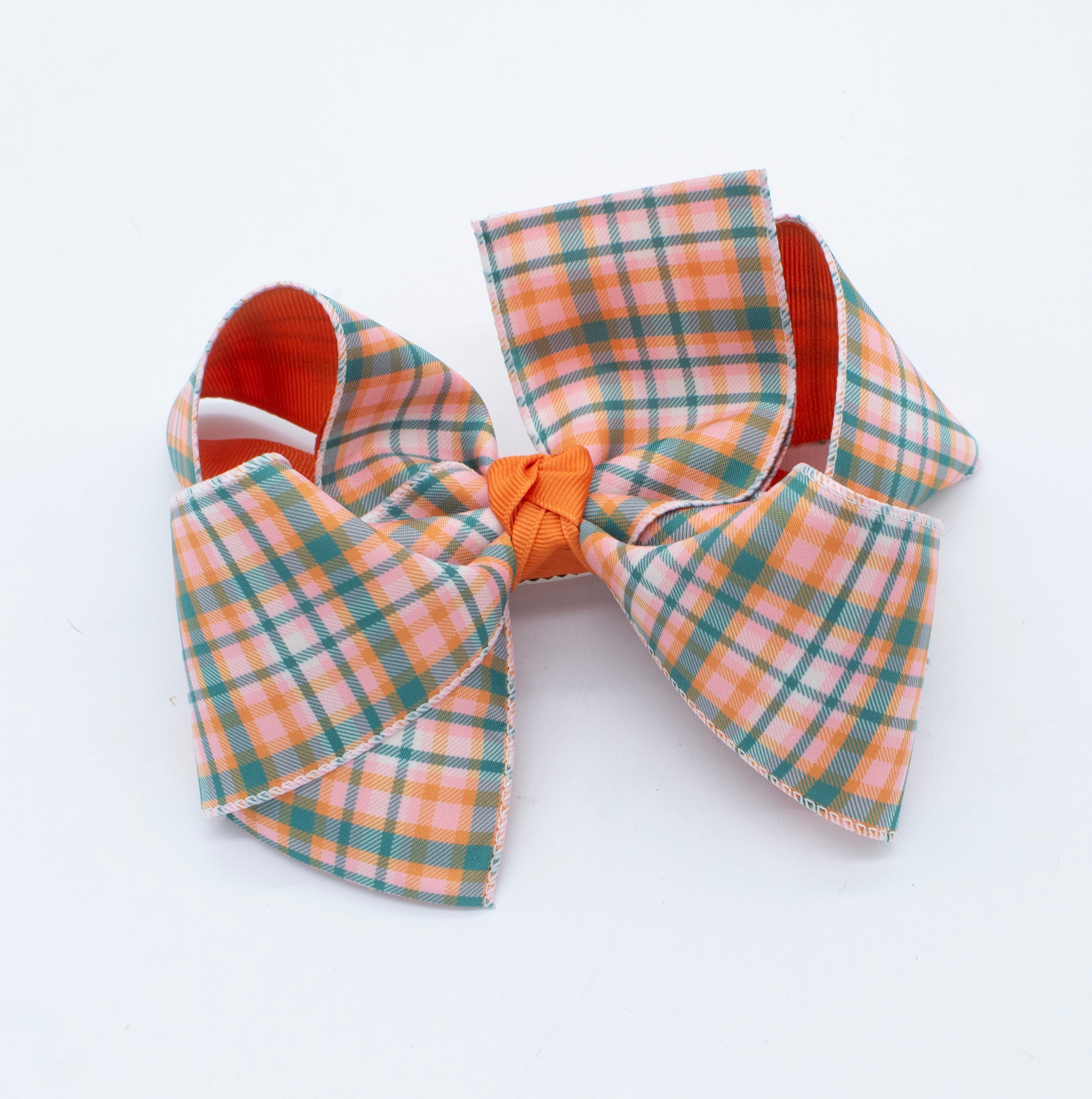 {Pumpkin Plaid} Hair Bow Main image