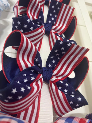 {Grand Old Flag} Hair Bow