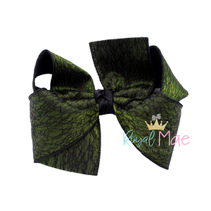 {Spider Web} Hair Bow - MOSS GREEN