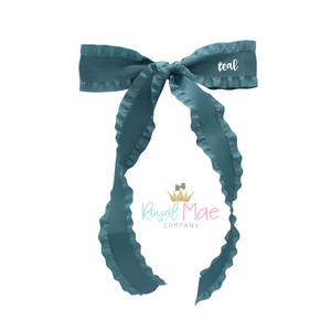 {Teal} Ruffle Sailor Bow