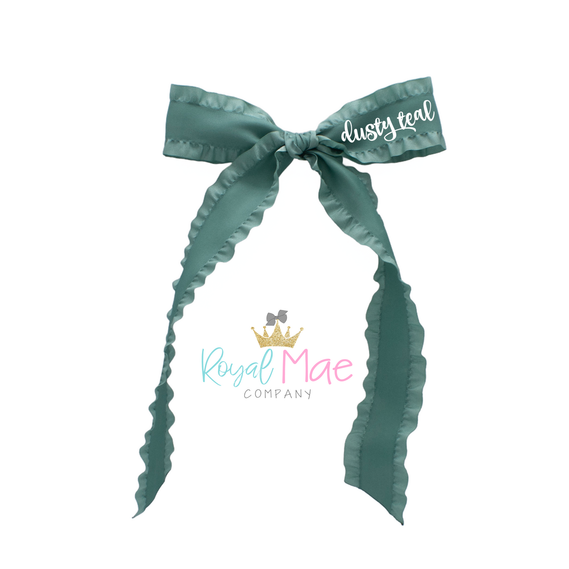 {Dusty Teal} Ruffle Sailor Bow