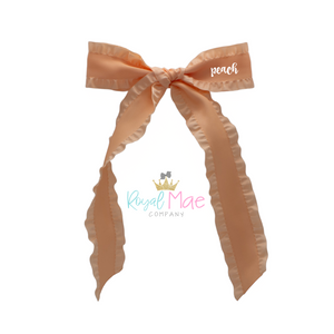 {Peach} Ruffle Sailor Bow