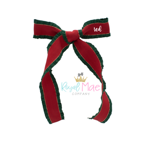 Christmas Ruffle Sailor Bow - RED