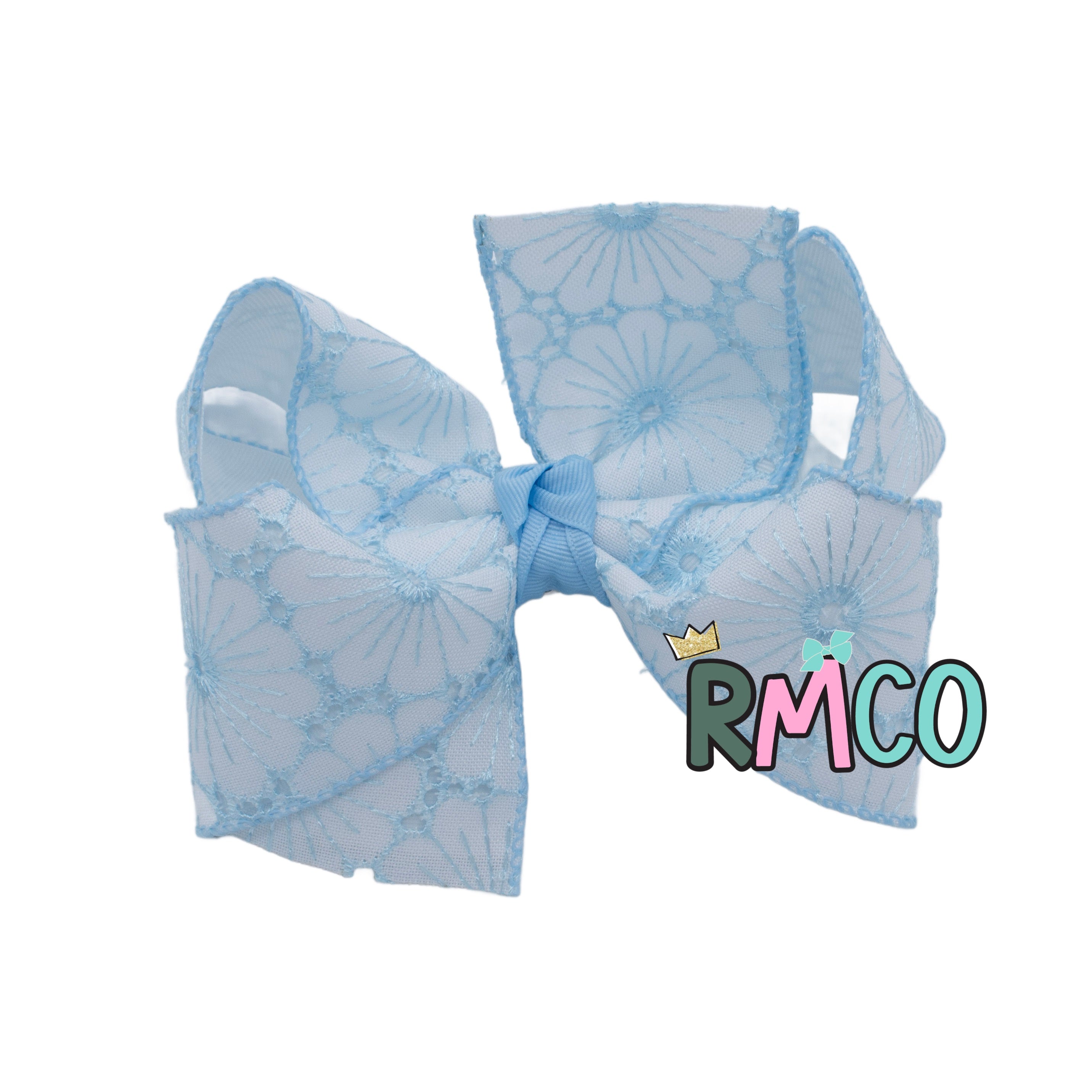 {Stitched with Love} Hair Bow in BLUE Main image