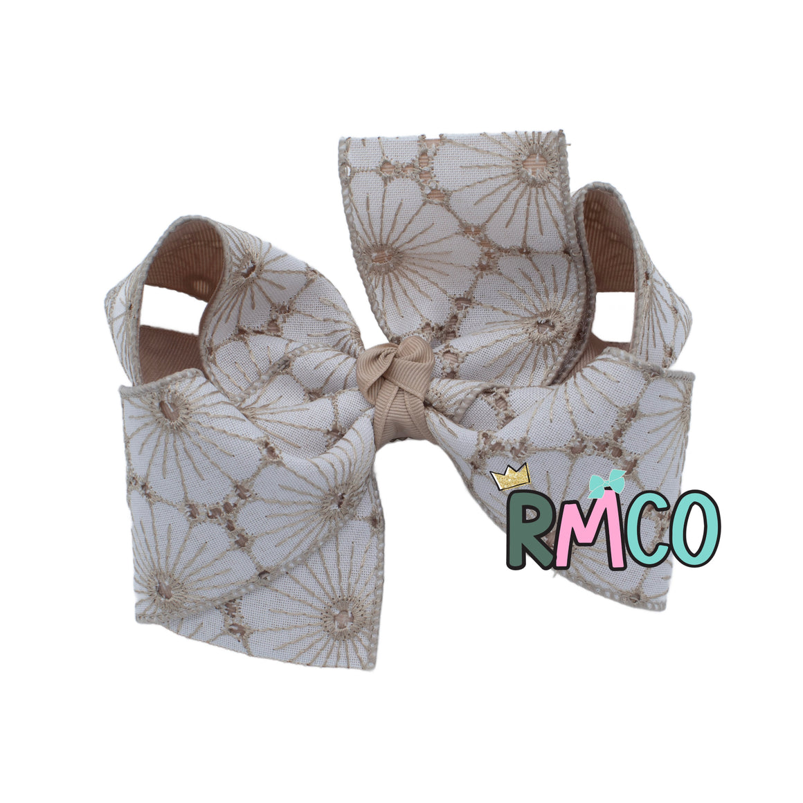 {Stitched with Love} Hair Bow in TAUPE