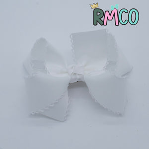 {White} Moonstitch Hair Bow