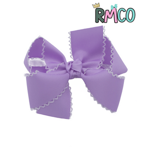 {Light Orchid/White} Moonstitch Hair Bow