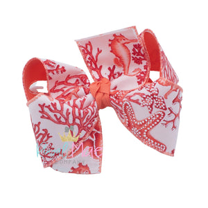 {Coral Reef} Hair Bow - CORAL