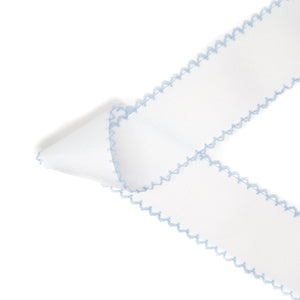 {White/Blue} Moonstitch Hair Bow