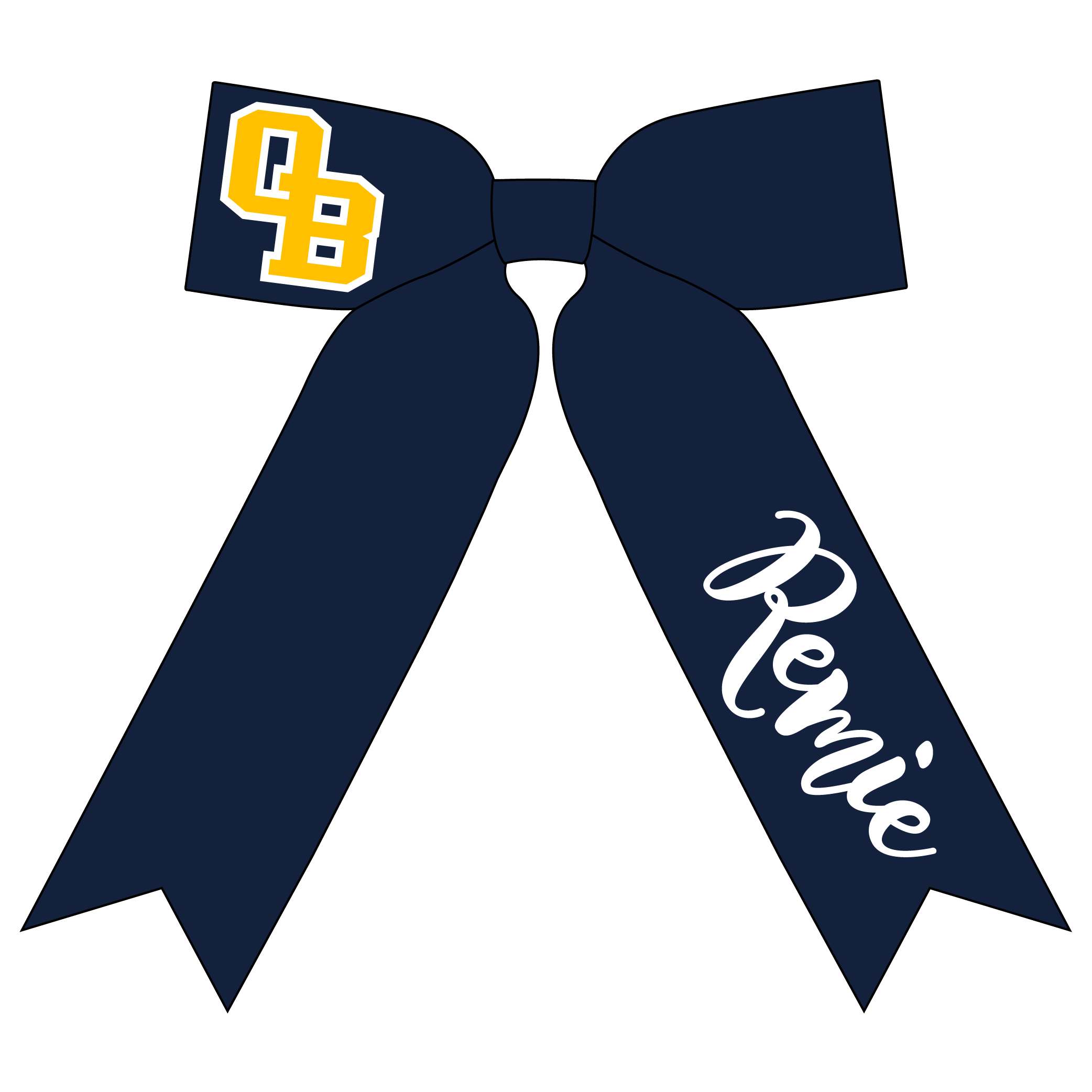 {OB} Navy Classic Hair Bow Secondary image