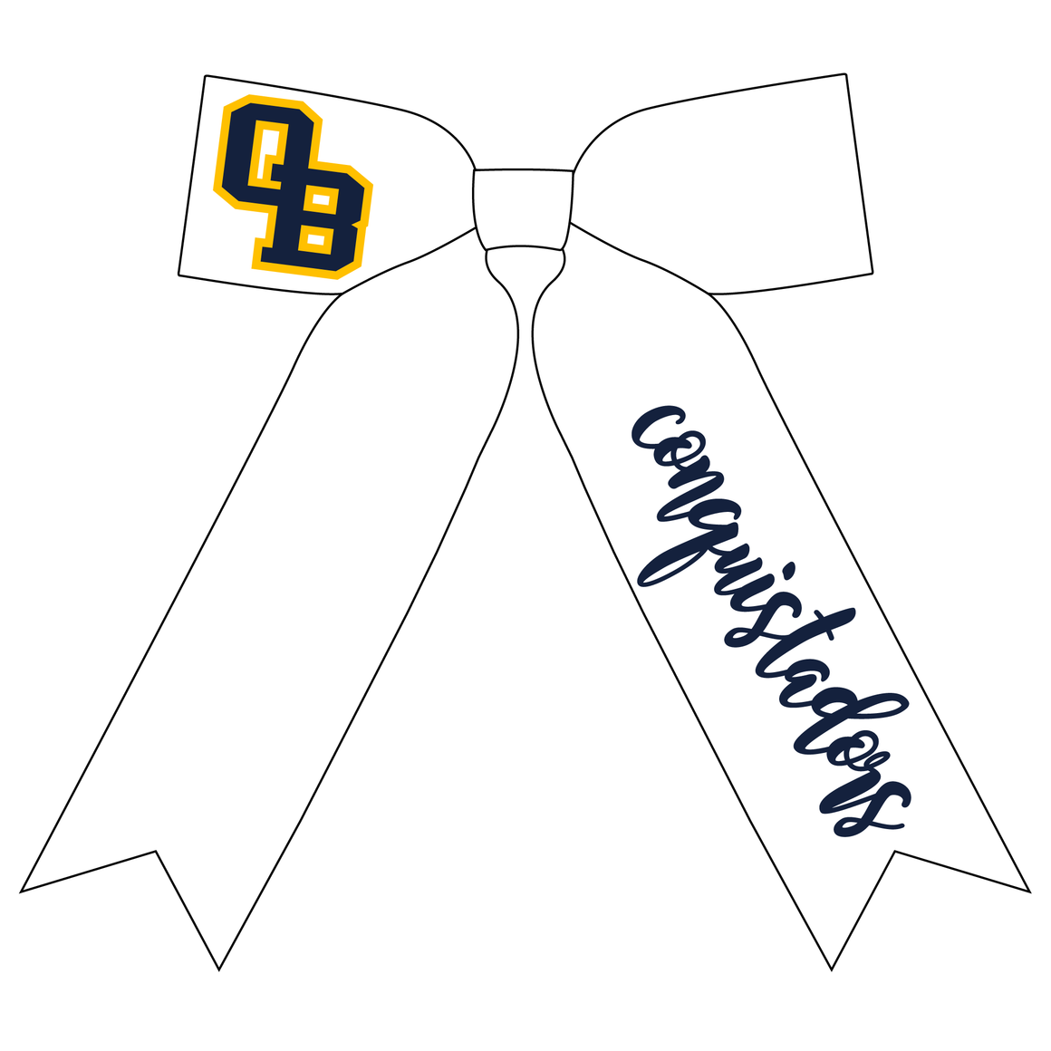 {OB} White Classic Hair Bow