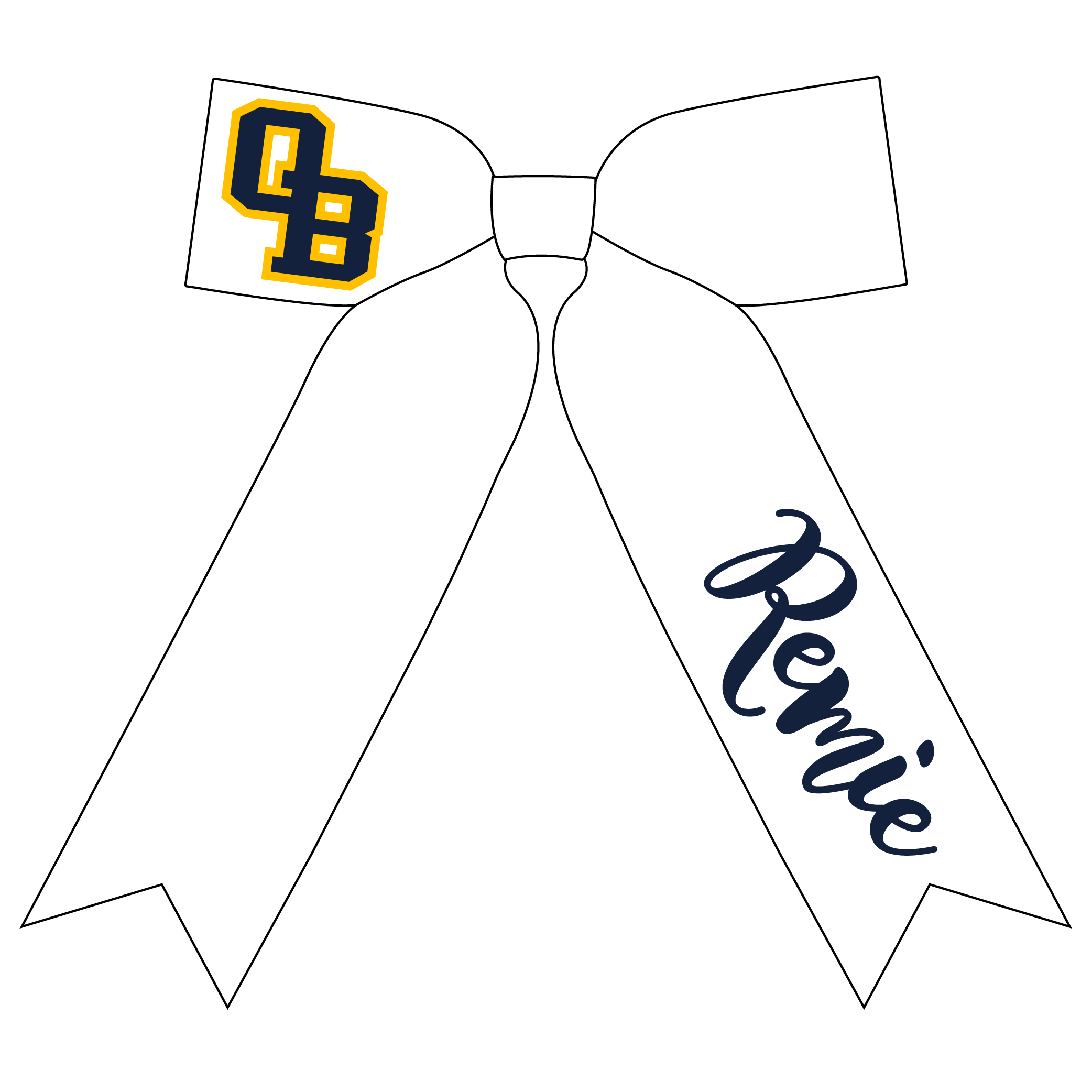 {OB} White Classic Hair Bow