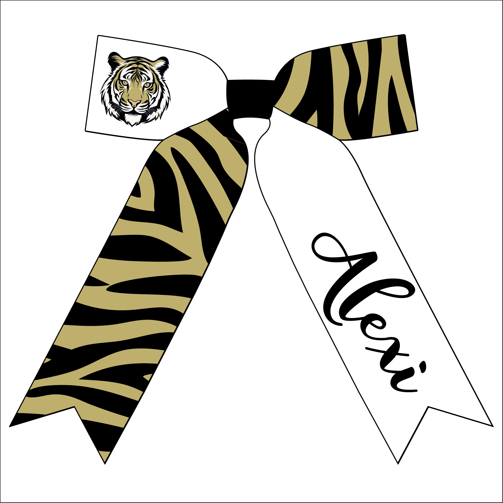 {Tiger Pride} Sailor Bow - BLACK & GOLD Secondary image