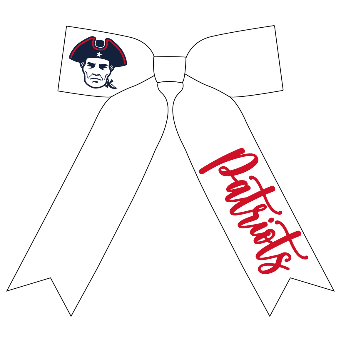{White} Patriots Classic Hair Bow