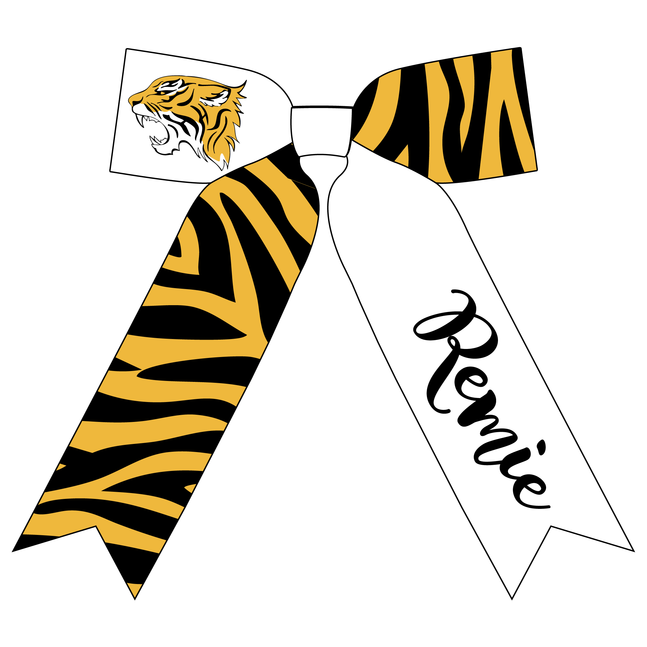 {Tiger Pride} Sailor Bow - BLACK & Y.GOLD Secondary image