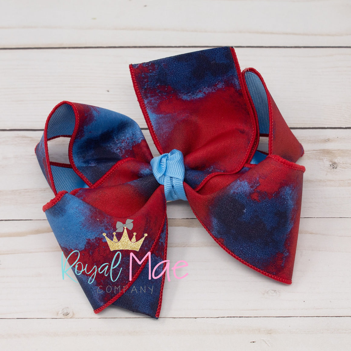 {Watercolor} in Red/White/Blue Hair Bow