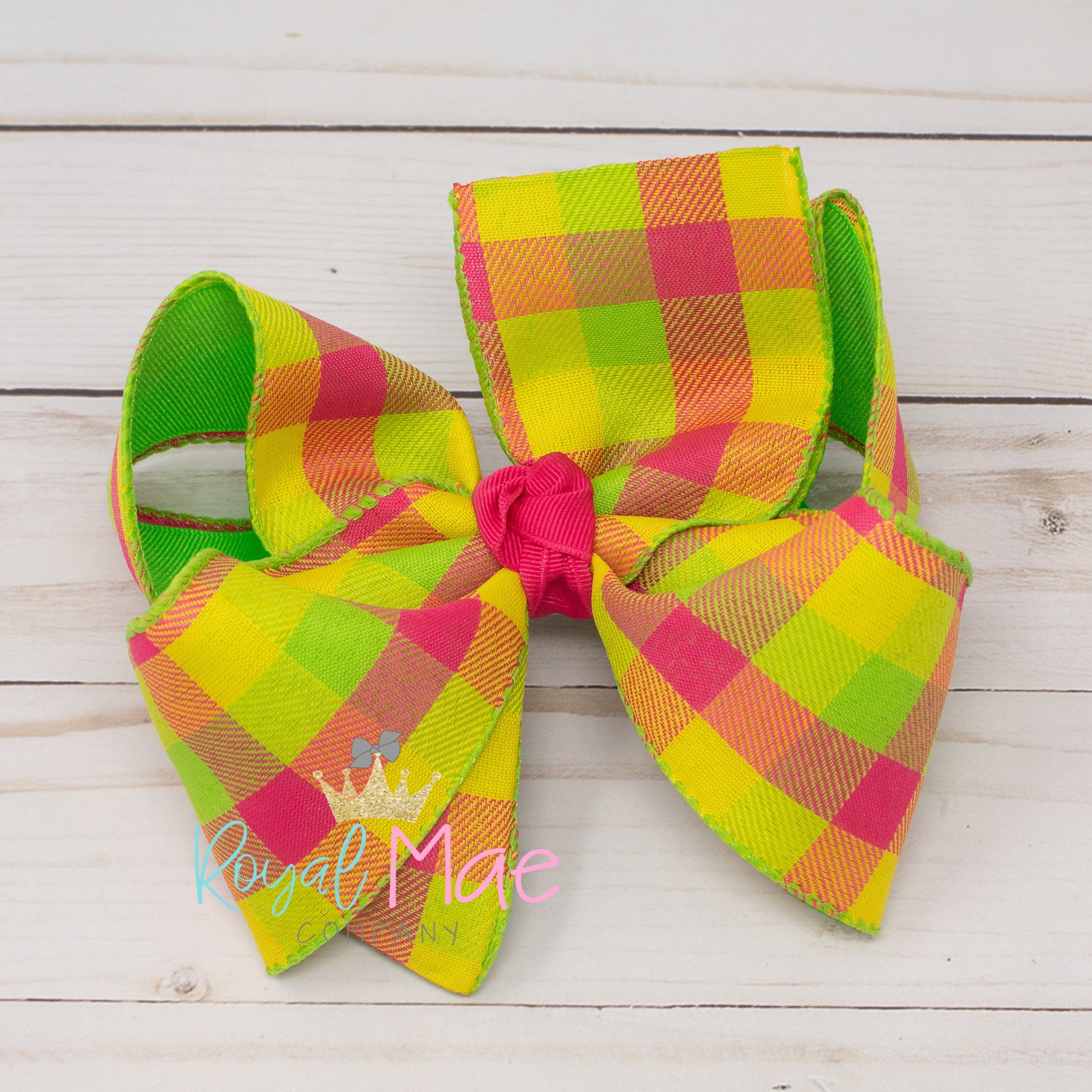 {Neon Moon} Reailty Check Hair Bow Main image