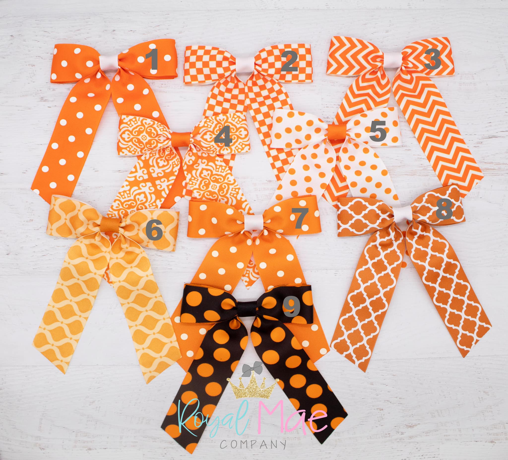 Sailor Bows {Orange}