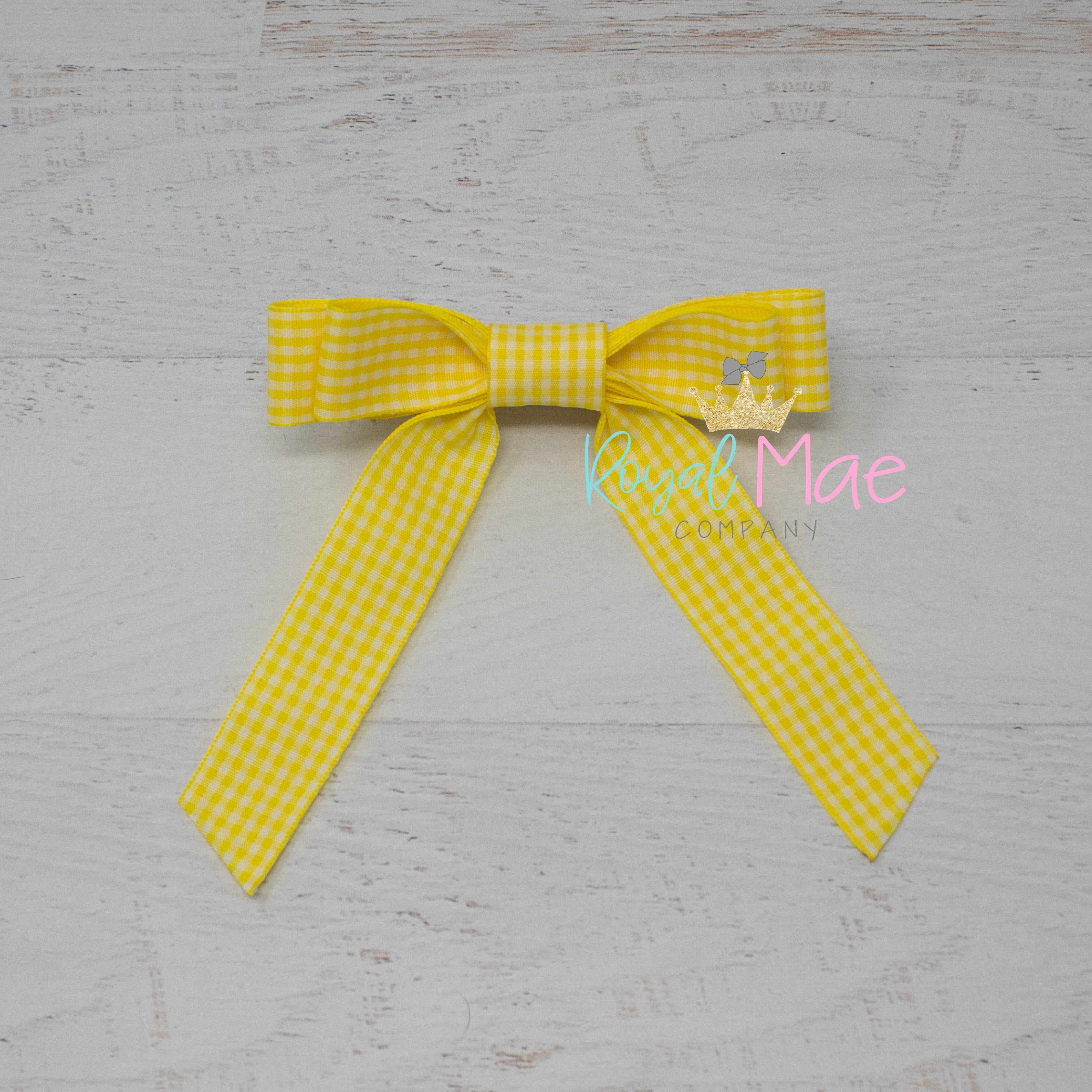 {Ella} Gingham Hair Bow - Sunshine