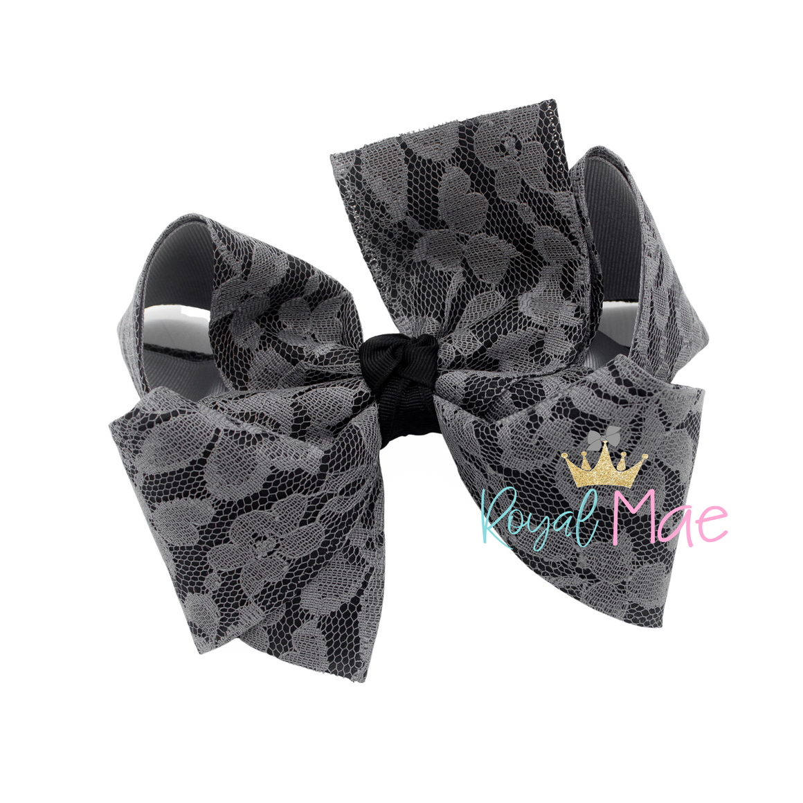 {Wicked Lace} GREY/BLACK Hair Bow